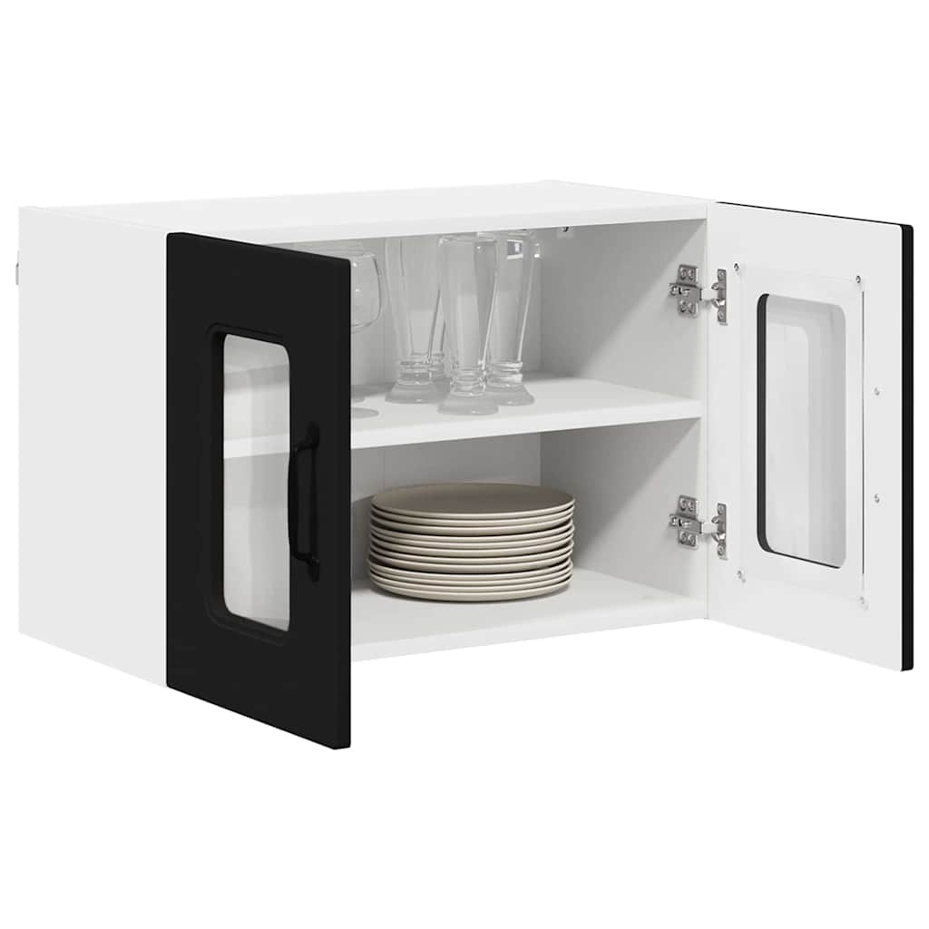 Küchenhängeschrank 2 pcs Schwarz 60 x 31 x 40 cm Holzwerkstoff